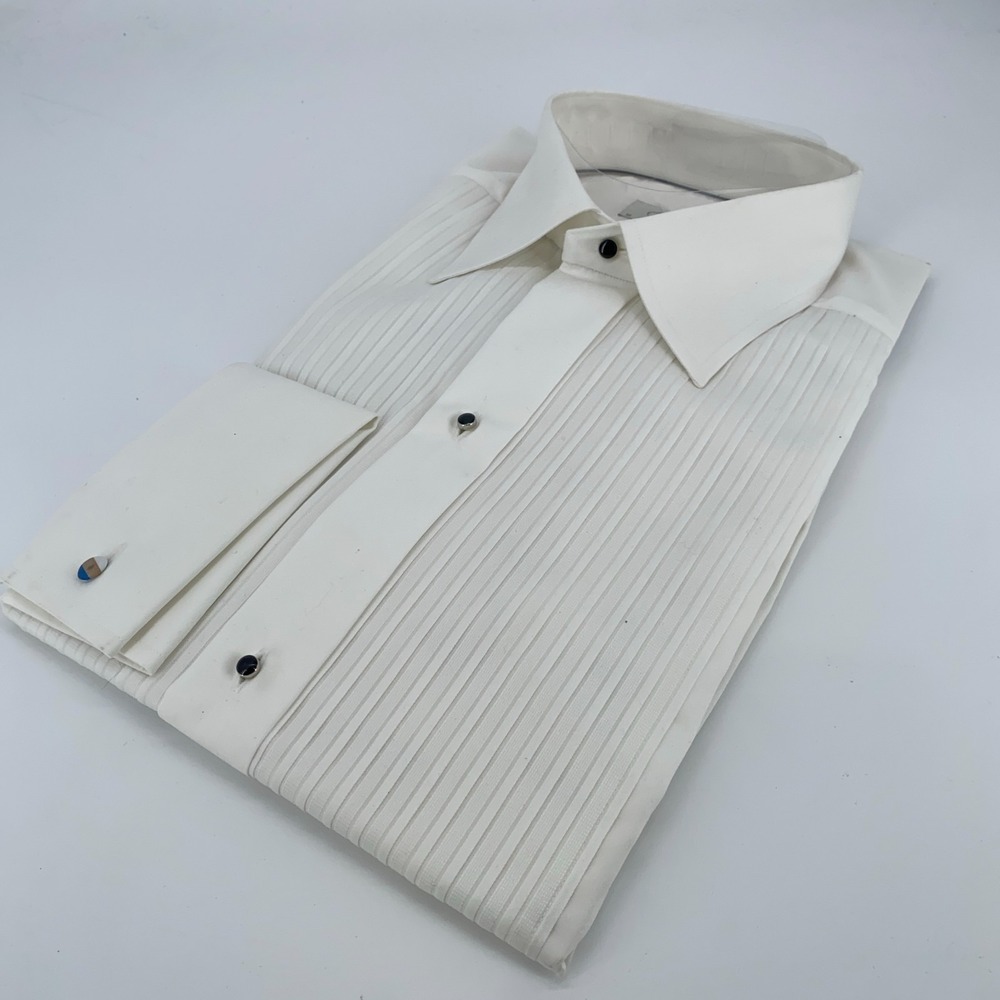Eton Dress Shirt Mens 15 1/2-39 White Formal Contemporary Fit Collared Button Up